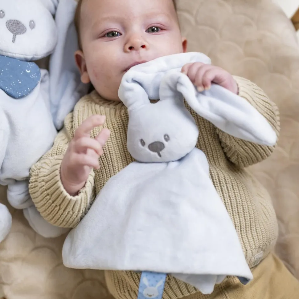 Doudou lapidou phosphorescent glow avec motif imprimé bleu pastel