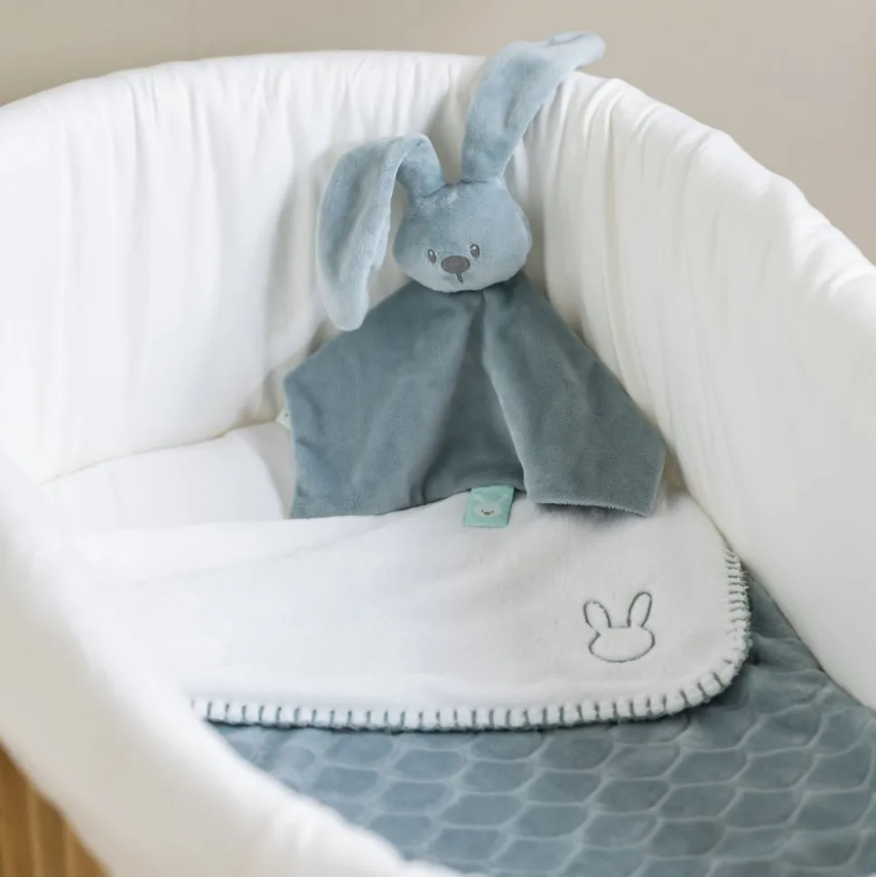 Doudou lapidou phosphorescent glow avec motif imprimé vert de gris 27 cm