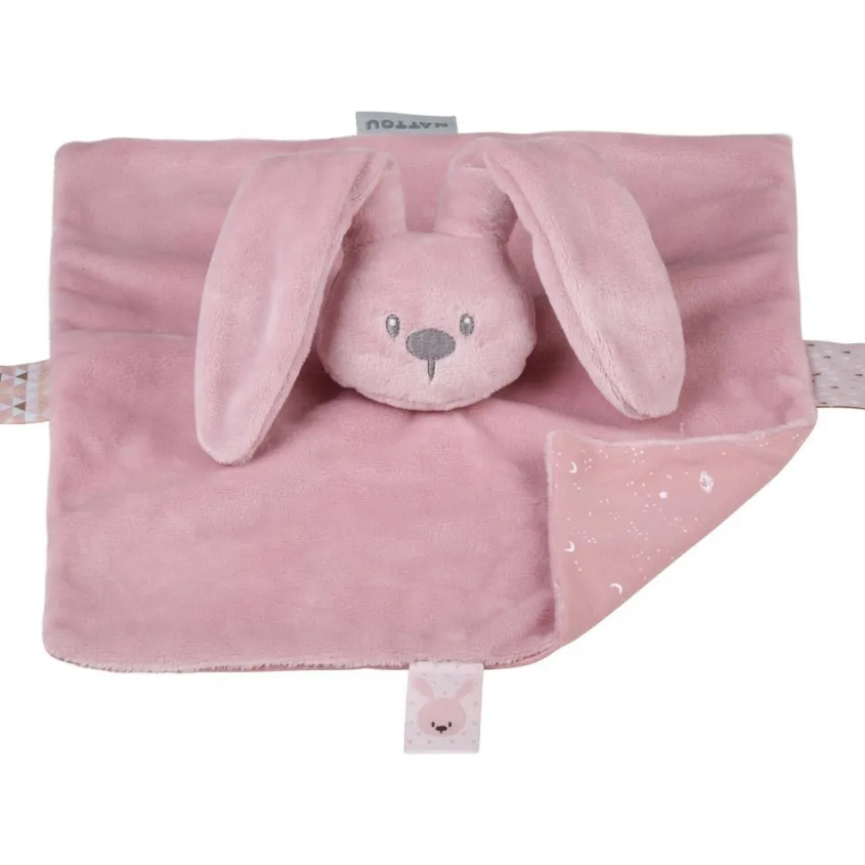 Doudou lapidou phosphorescent glow avec motif imprimé vieux rose 27 cm