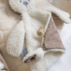 Doudou lapidou teddy triangle phosphorescent glow avec motif imprimé vanille 36 cm