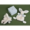 Doudou lapin bonbon 25 cm bleu gris