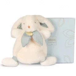 Doudou lapin bonbon 25 cm bleu gris