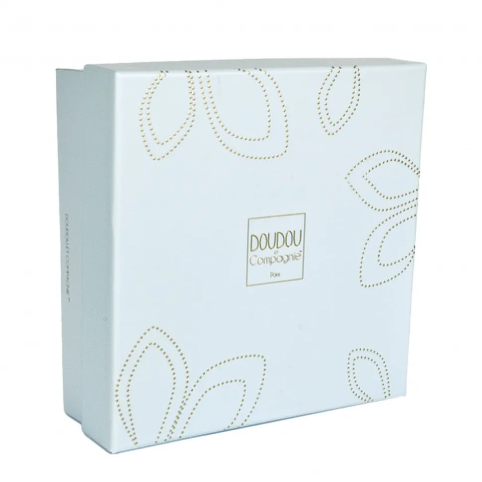 Doudou lapin bonbon 25 cm bleu gris