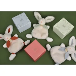 Doudou lapin bonbon 25 cm bleu gris