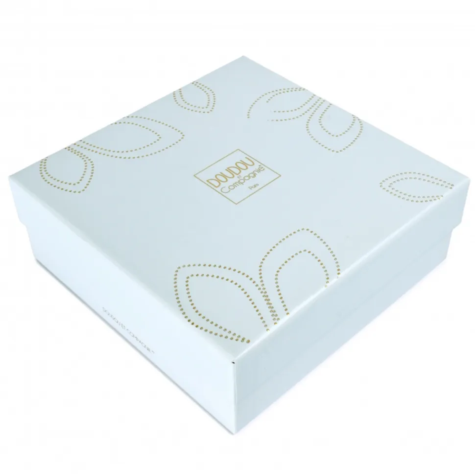 Doudou lapin bonbon 25 cm bleu gris