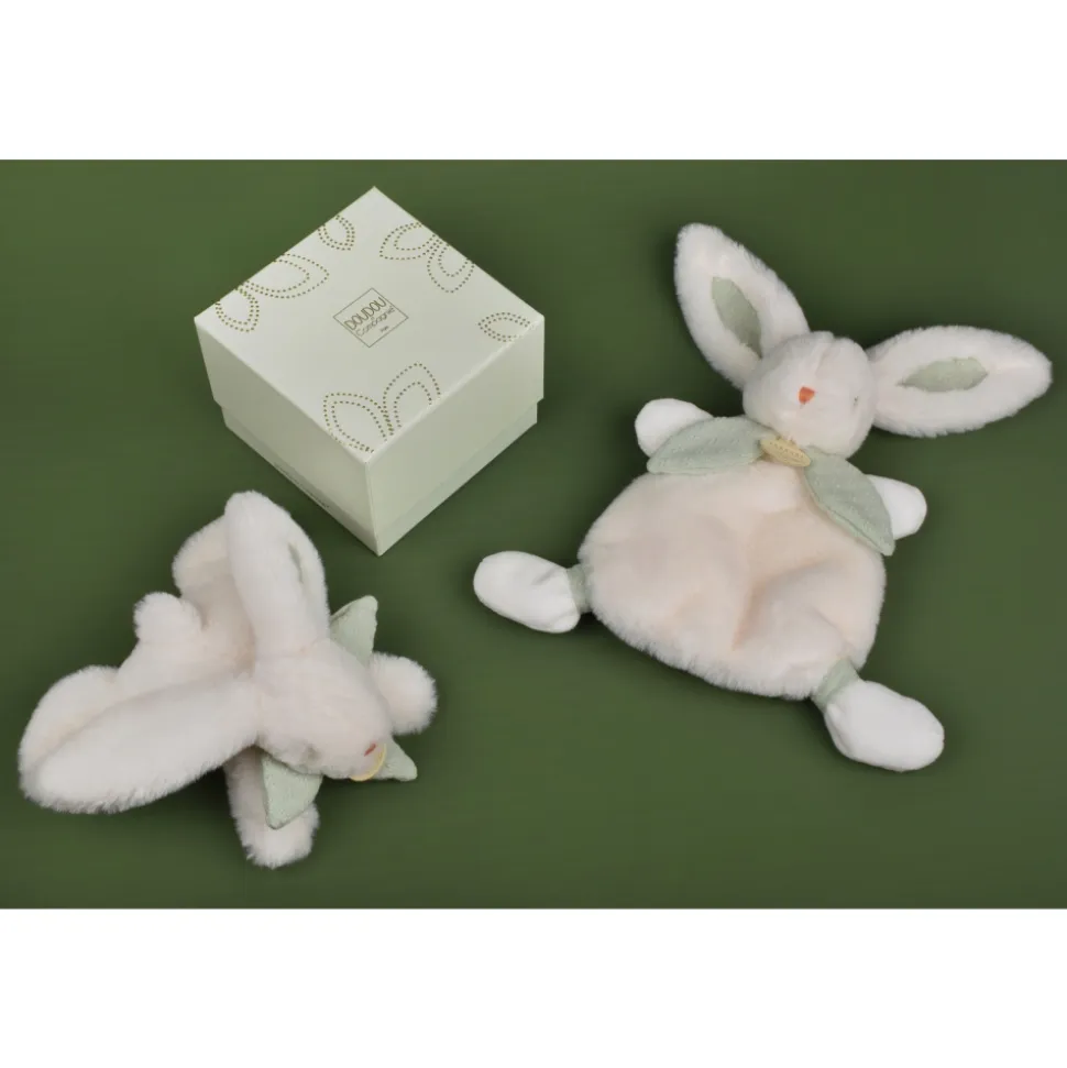 Doudou lapin bonbon 25 cm sauge