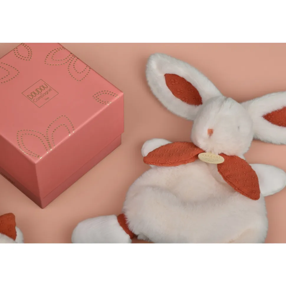Doudou lapin bonbon 25 cm terracotta