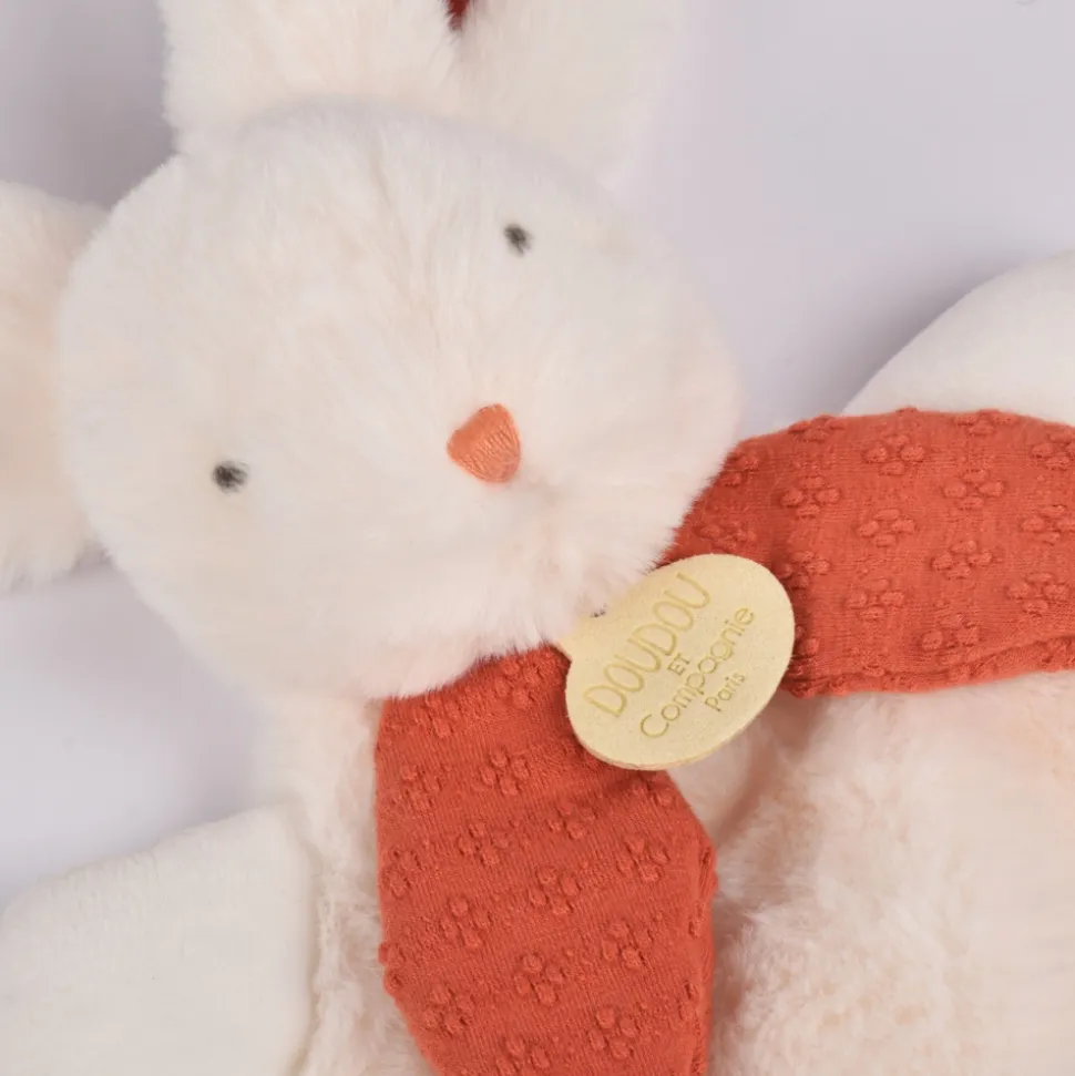 Doudou lapin bonbon 25 cm terracotta
