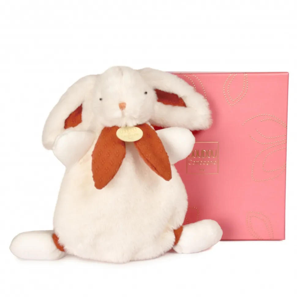 Doudou lapin bonbon 25 cm terracotta