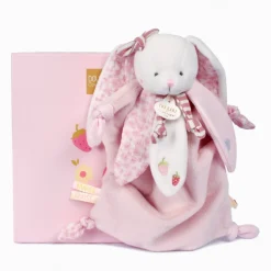Doudou lapin 25 cm vanille fraise
