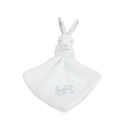 Doudou lapin mouchoir 10 cm blanc