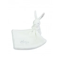 Doudou lapin mouchoir 10 cm blanc
