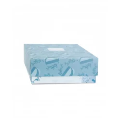 Doudou lapin mouchoir 10 cm bleu