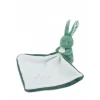 Doudou lapin mouchoir 10 cm vert sauge