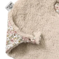 Doudou lapin petit c?ur - liberty / fausse fourrure beige