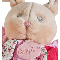 Doudou lapin poupi rose