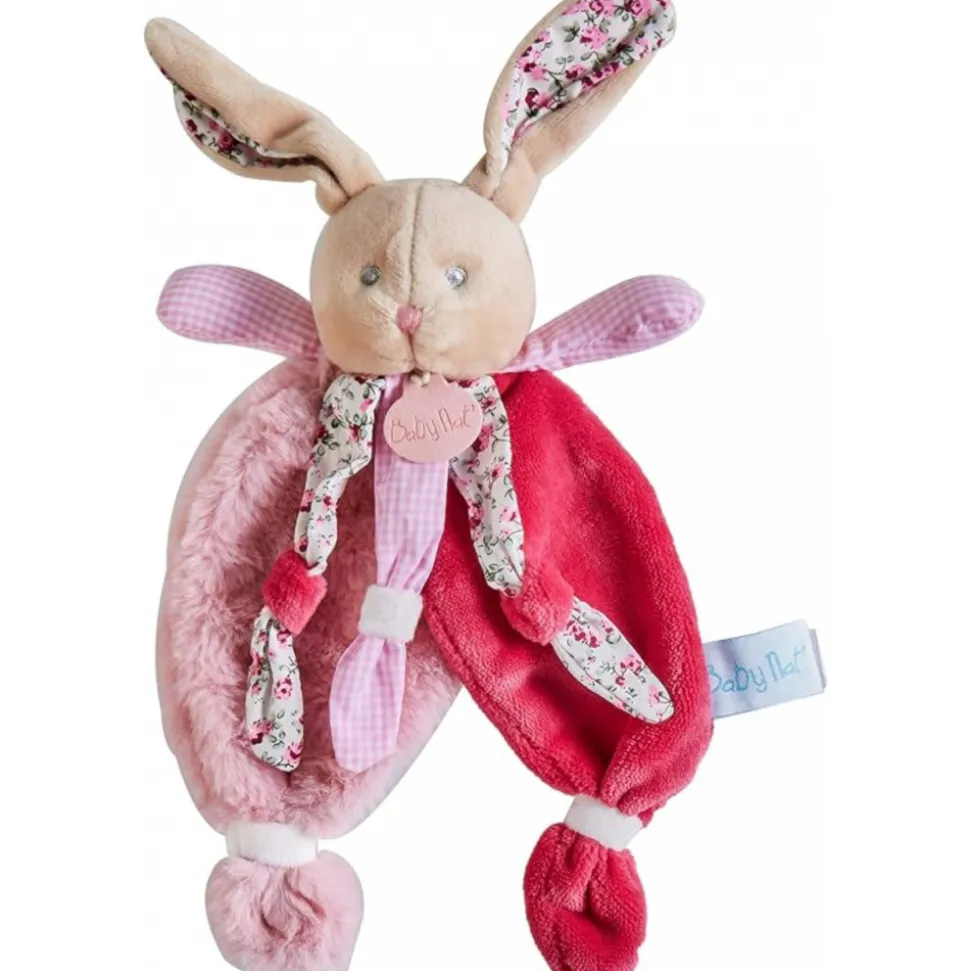 Doudou lapin poupi rose