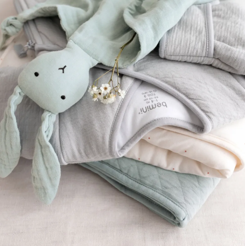 Doudou lapin 40x40 cm celadon