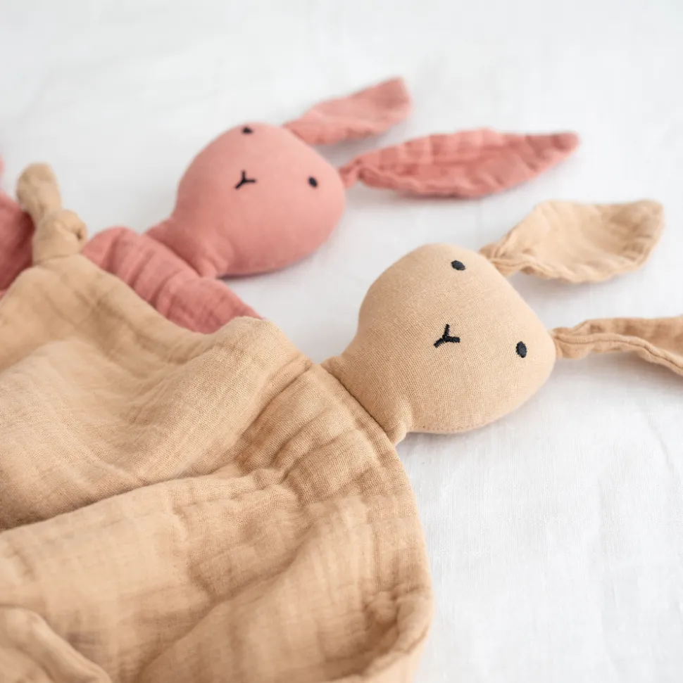 Doudou lapin 40x40 cm naturel