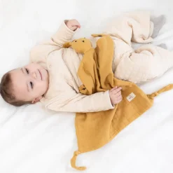 Doudou lapin 40x40 cm ocre
