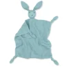 Doudou lapin 40x40 cm turquoise