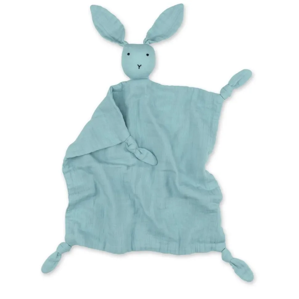 Doudou lapin 40x40 cm turquoise