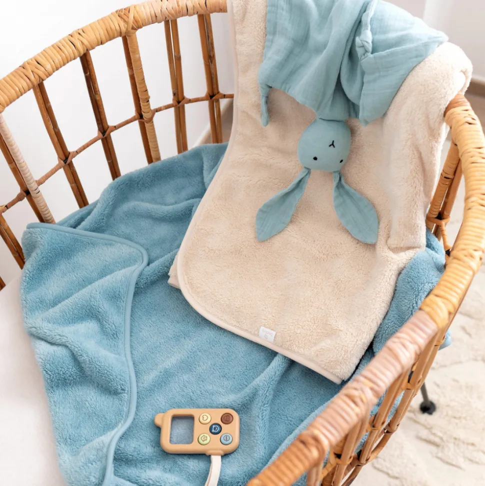 Doudou lapin 40x40 cm turquoise