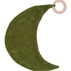 Doudou lune avec anneau dentition gaze et bambou
