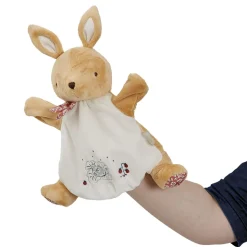 Doudou marionnette petit lapin marron 24 cm