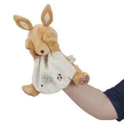 Doudou marionnette petit lapin marron 24 cm