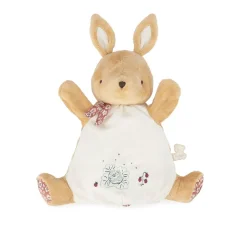 Doudou marionnette petit lapin marron 24 cm