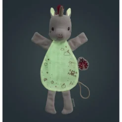 Doudou marionnette phosphorescente lena la licorne