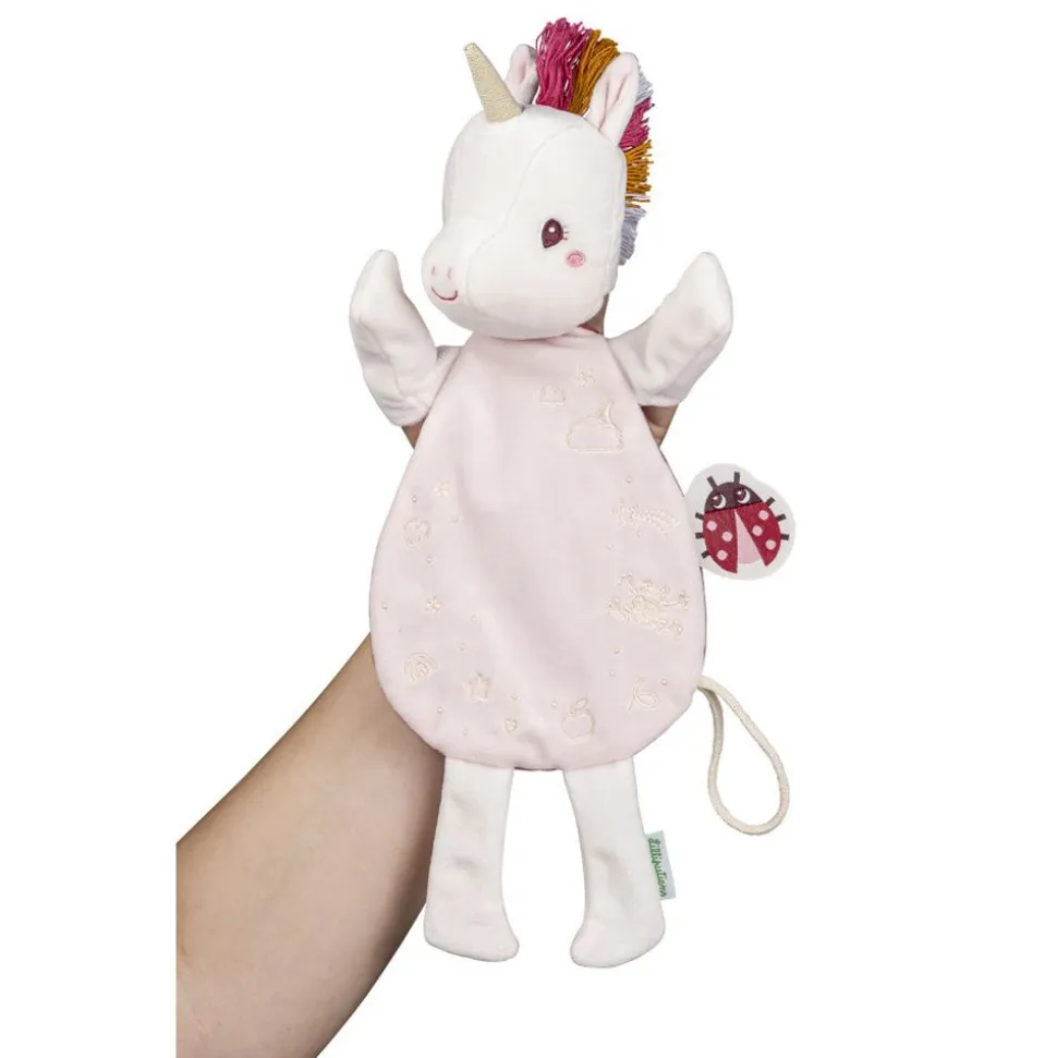Doudou marionnette phosphorescente lena la licorne