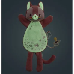 Doudou marionnette phosphorescente jeanne le chat