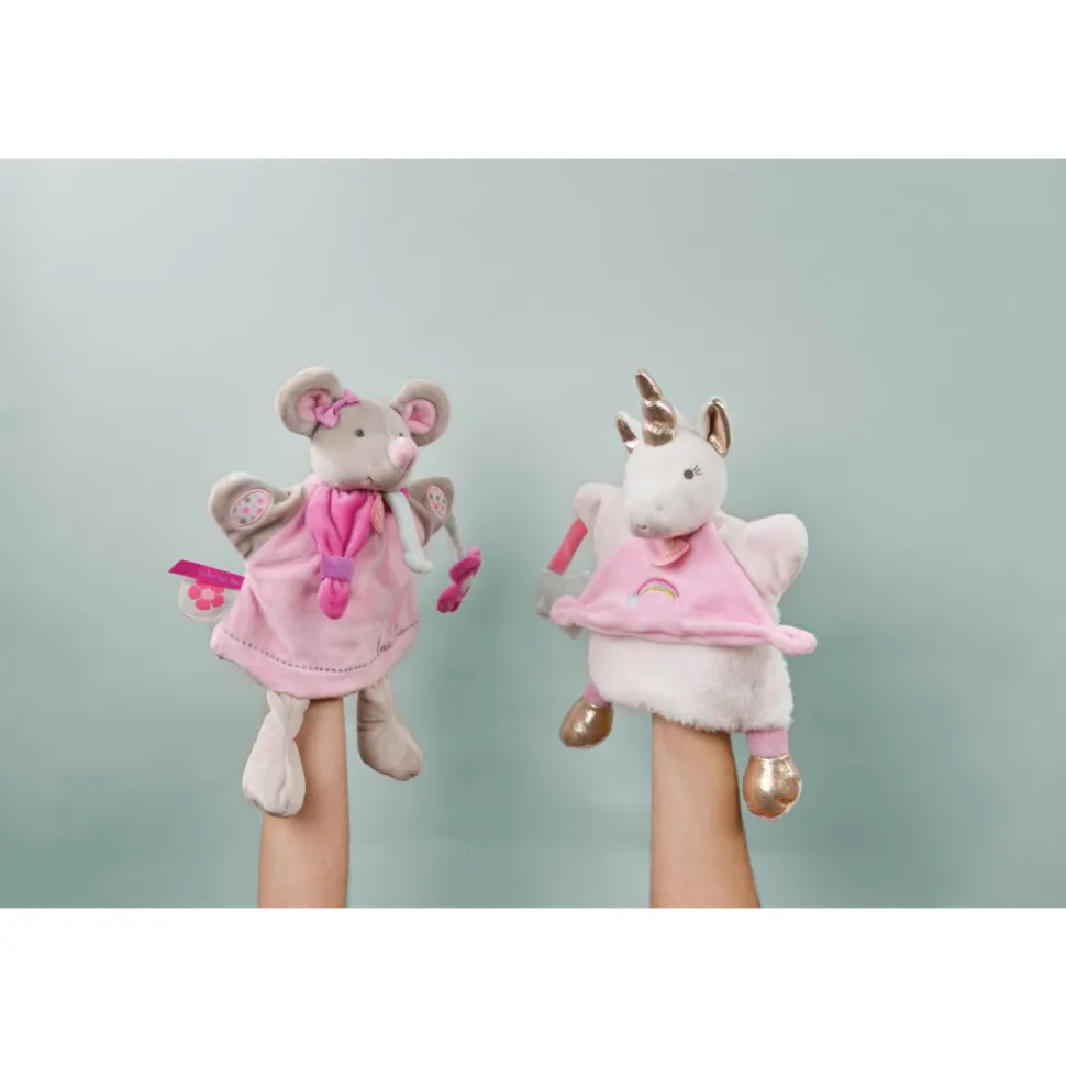 Doudou marionnette souris pearly