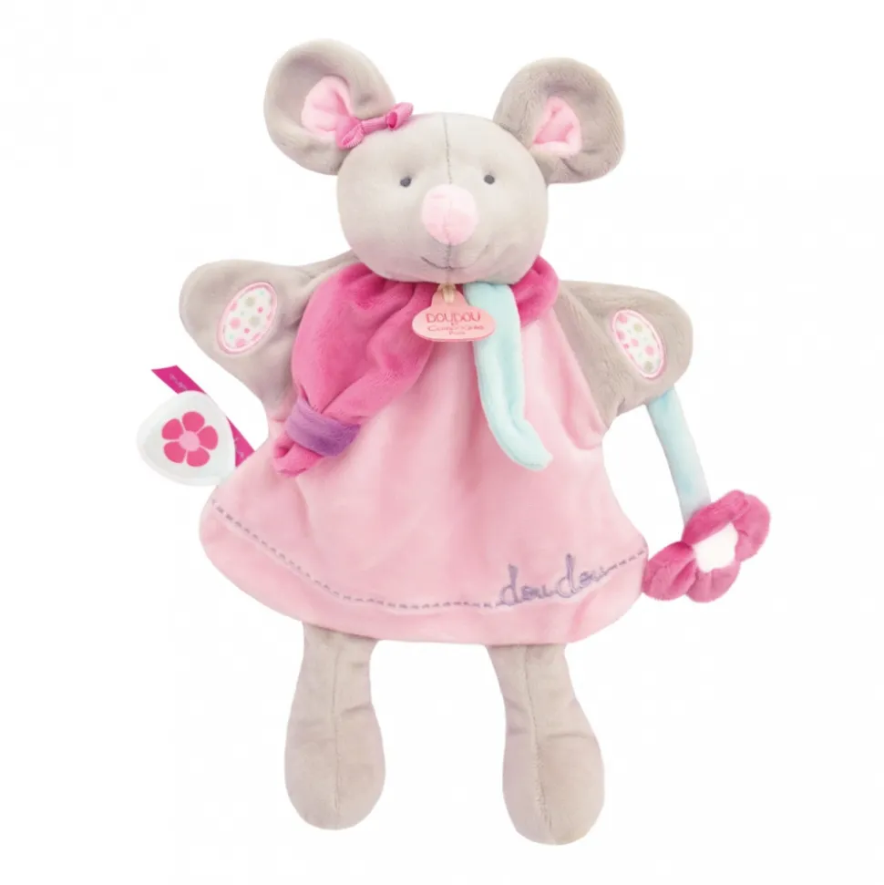 Doudou marionnette souris pearly