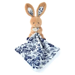 Doudou mouchoir boh'aime lapin marine