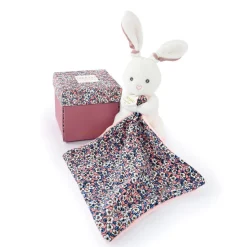 Doudou mouchoir boh'aime lapin rose