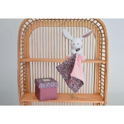 Doudou mouchoir boh'aime lapin rose