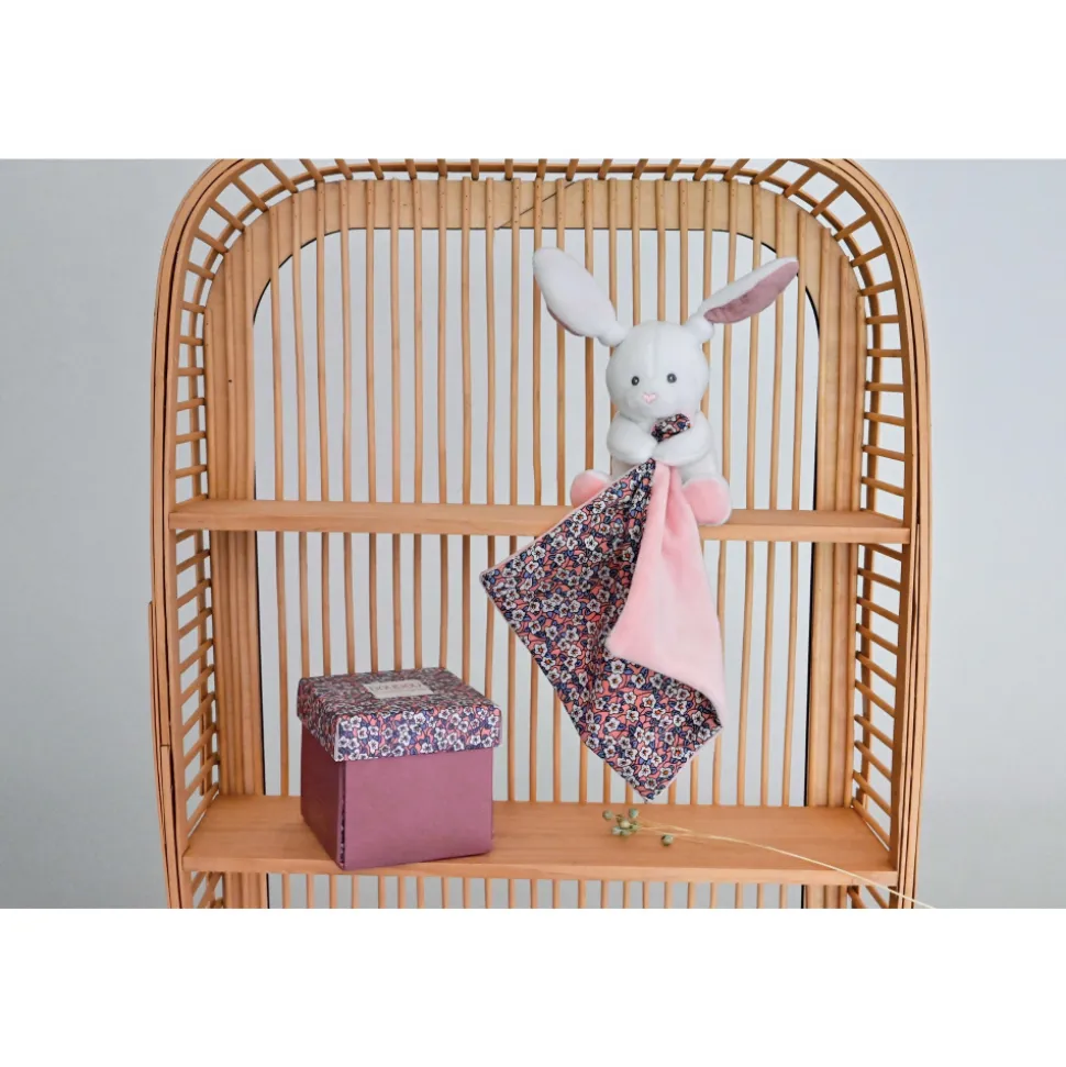 Doudou mouchoir boh'aime lapin rose