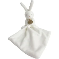 Doudou mouchoir boîte fleur lapin taupe