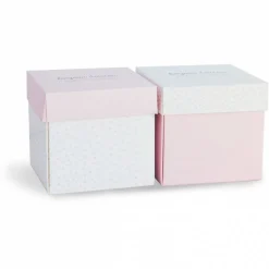 Doudou mouchoir boîte fleur lapin rose