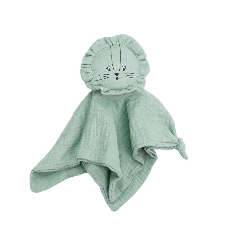 Doudou mouchoir lion sauge