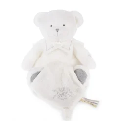 Doudou mouchoir ours 30 cm argent