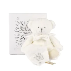 Doudou mouchoir ours 30 cm blanc