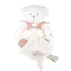 Doudou mouchoir ours 30 cm rose