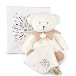 Doudou mouchoir ours 30 cm rose