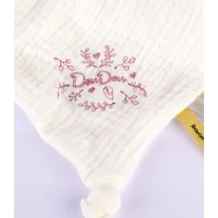 Doudou mouchoir ours 30 cm rose