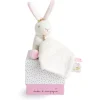 Doudou mouchoir perlidoudou lapin étoile rose