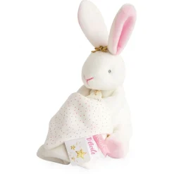 Doudou mouchoir perlidoudou lapin étoile rose